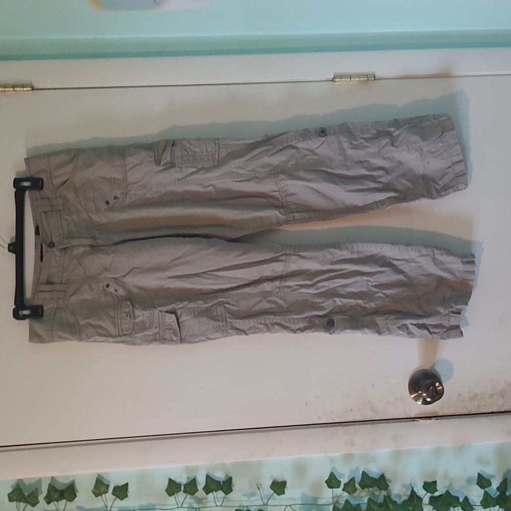 Apt 9 tan cargo flare pants